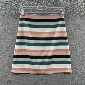 LOFT Tube Skirt Women's 00P Multicolored‎ Striped A-Line Skirt Ladies 00P
